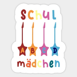 Schulmädchen ABCD Rockstar T shirt Sticker